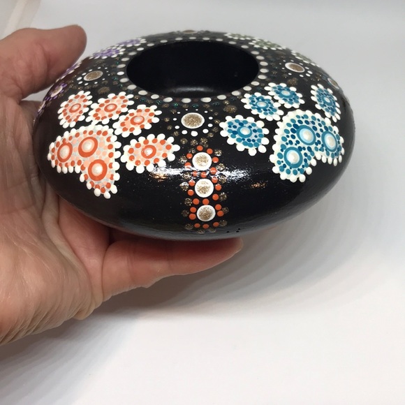Hand Cast/Painted Tea Light Holder - Picture 4 of 6